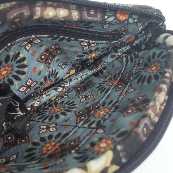 Vera Bradley Brown Abstract Wristlet Bag Purse Wallet - Picture 5 of 5